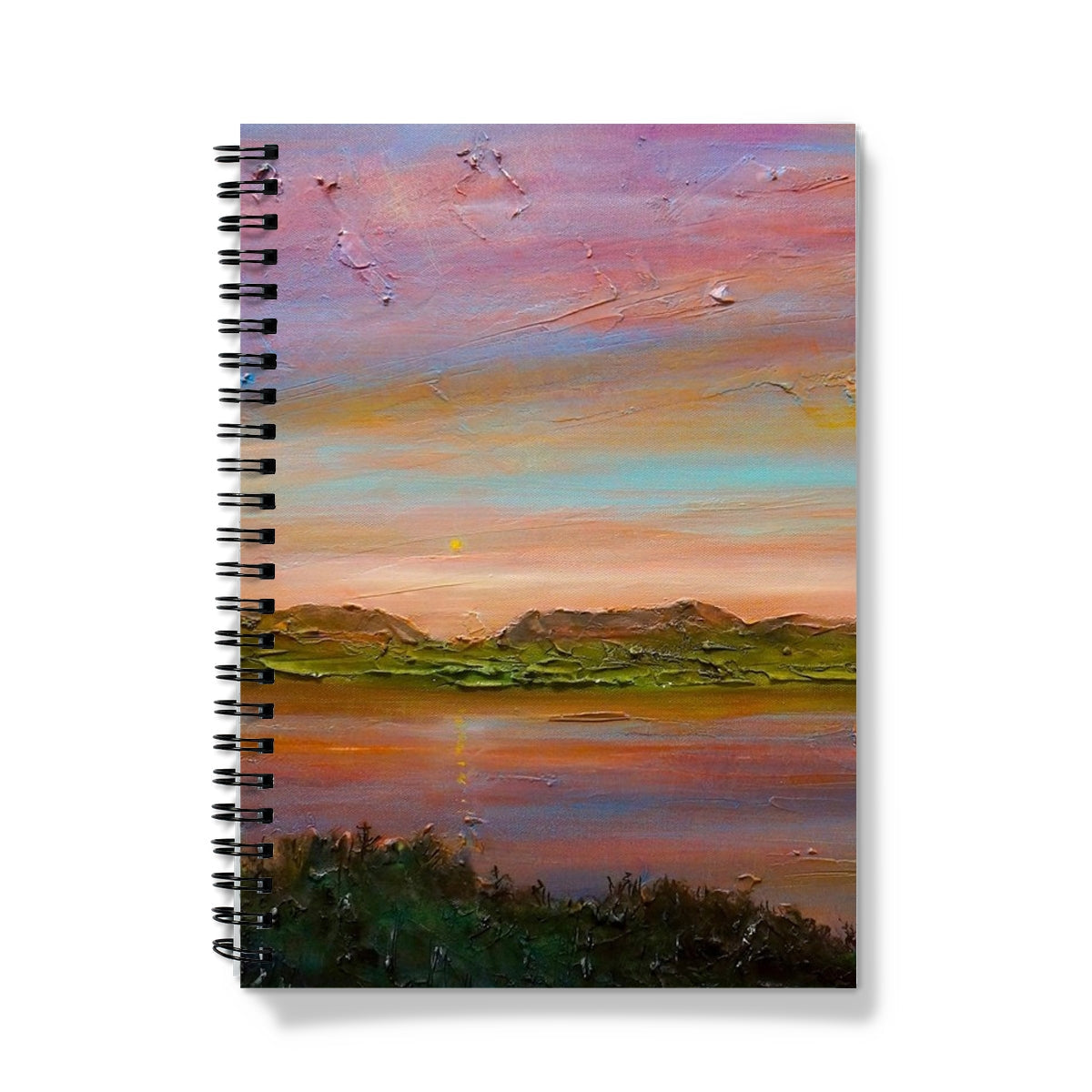 Gourock Golf Club Sunset Notebook with a colorful textured landscape cover