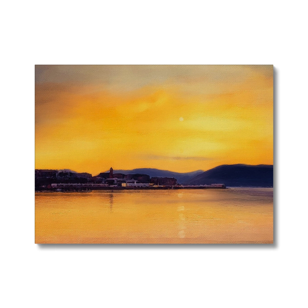 Gourock Sunset from Cardwell Bay canvas print with mountains and reflections