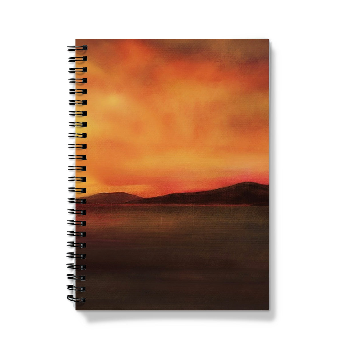 Harris Sunset Art Gifts Notebook-Journals & Notebooks-Hebridean Islands Art Gallery-A4-Graph-Paintings, Prints, Homeware, Art Gifts From Scotland By Scottish Artist Kevin Hunter
