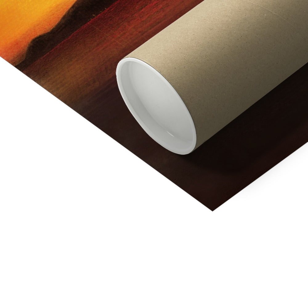 Kraft paper roll with white core in Harris Sunset Artist Proof Print