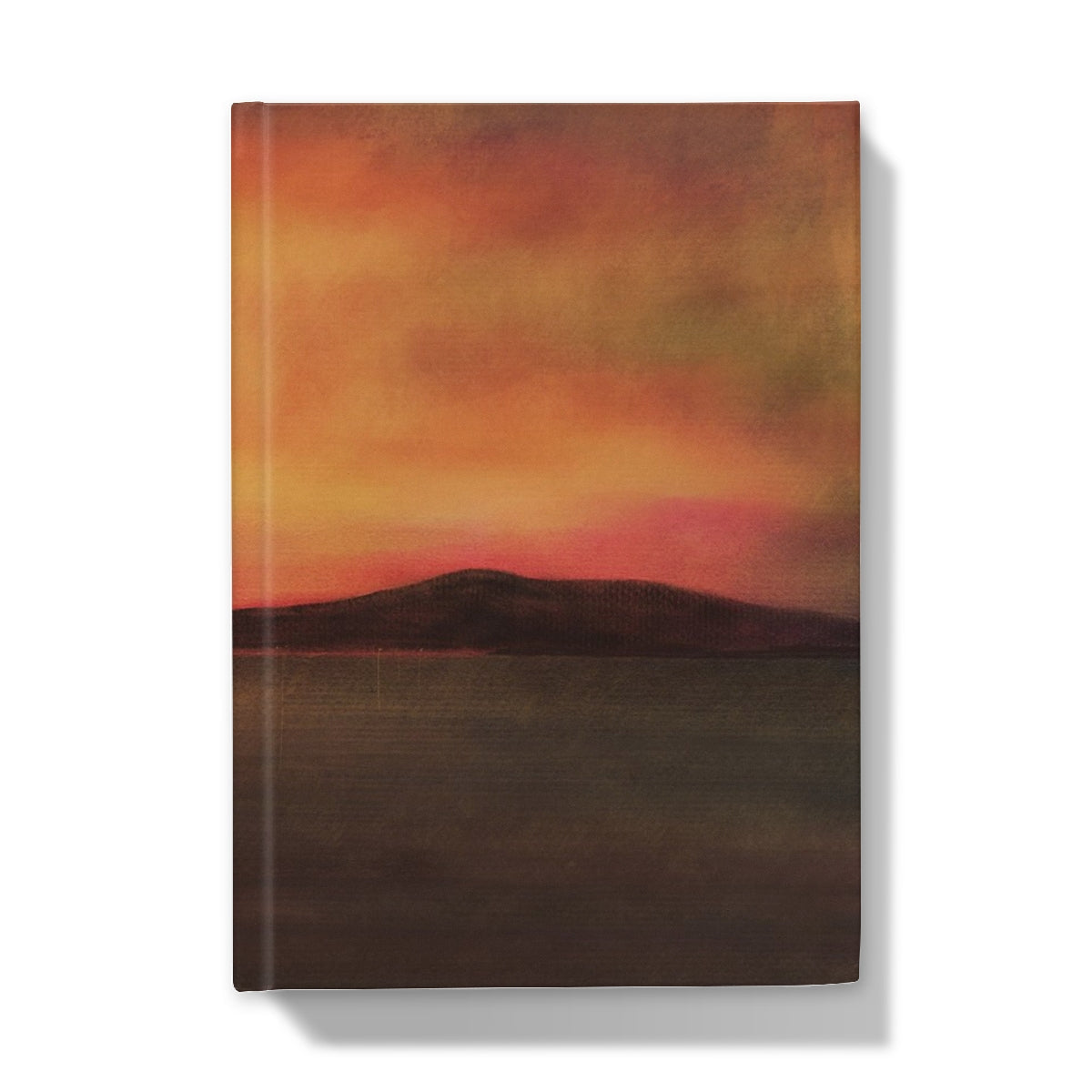 Harris Sunset Hardback Journal with orange-pink canvas sunset landscape