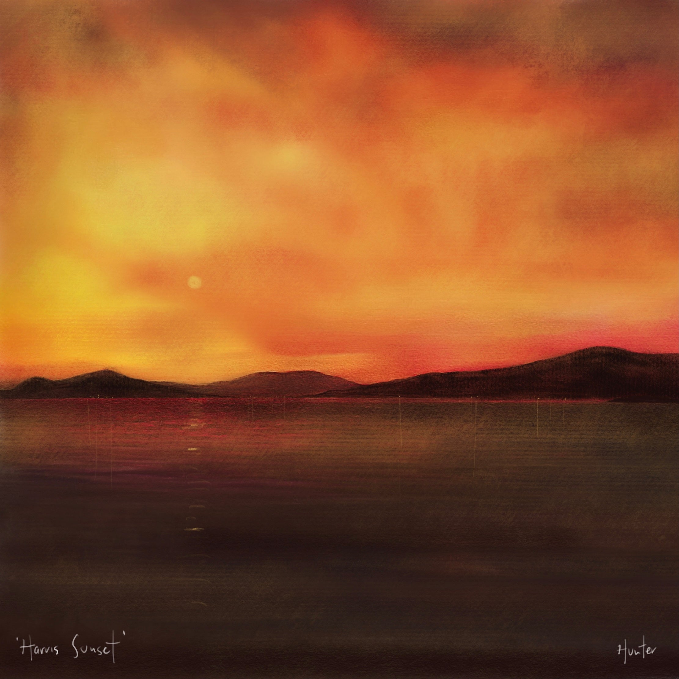 Harris Sunset | Scotland In Your Pocket Art Print-Scotland In Your Pocket Framed Prints-Hebridean Islands Art Gallery-Paintings, Prints, Homeware, Art Gifts From Scotland By Scottish Artist Kevin Hunter