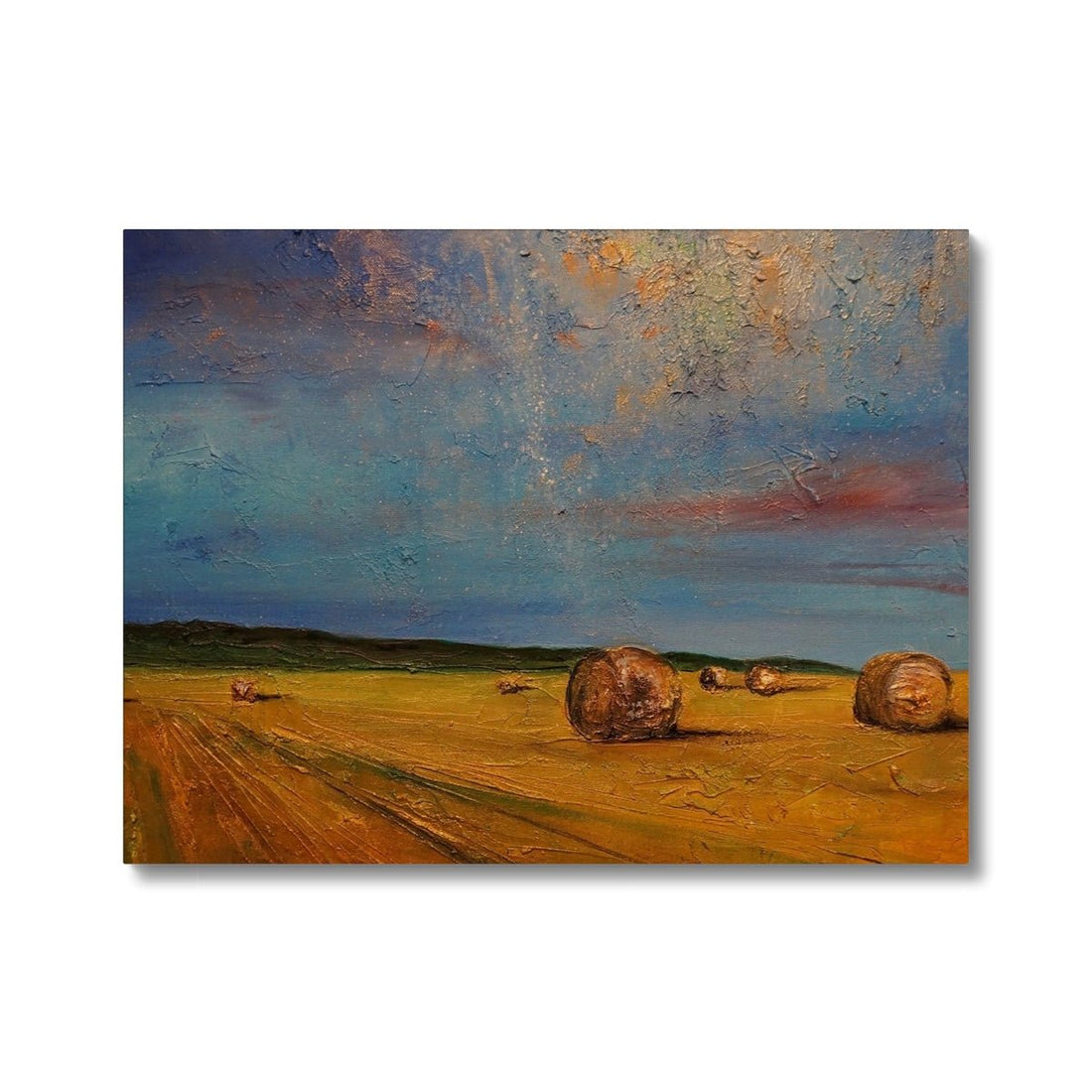 Hay Bales Painting | Canvas | Paintings from Scotland by Scottish Artist Hunter