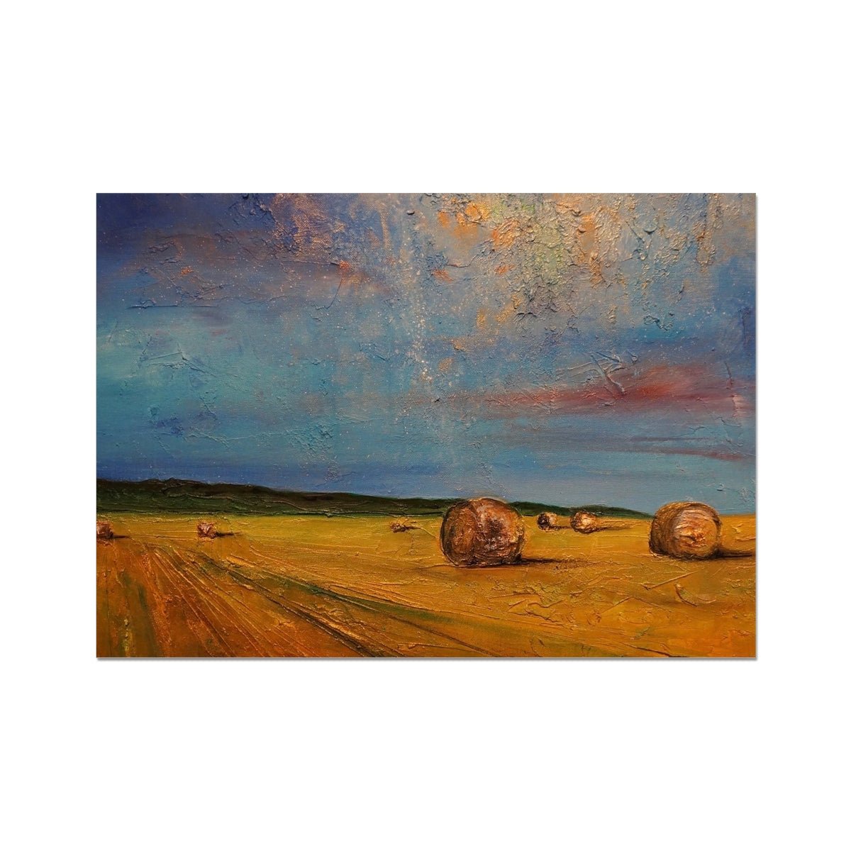 Hay Bales Painting | Signed Art Prints From Scotland | By Scottish Artist Hunter