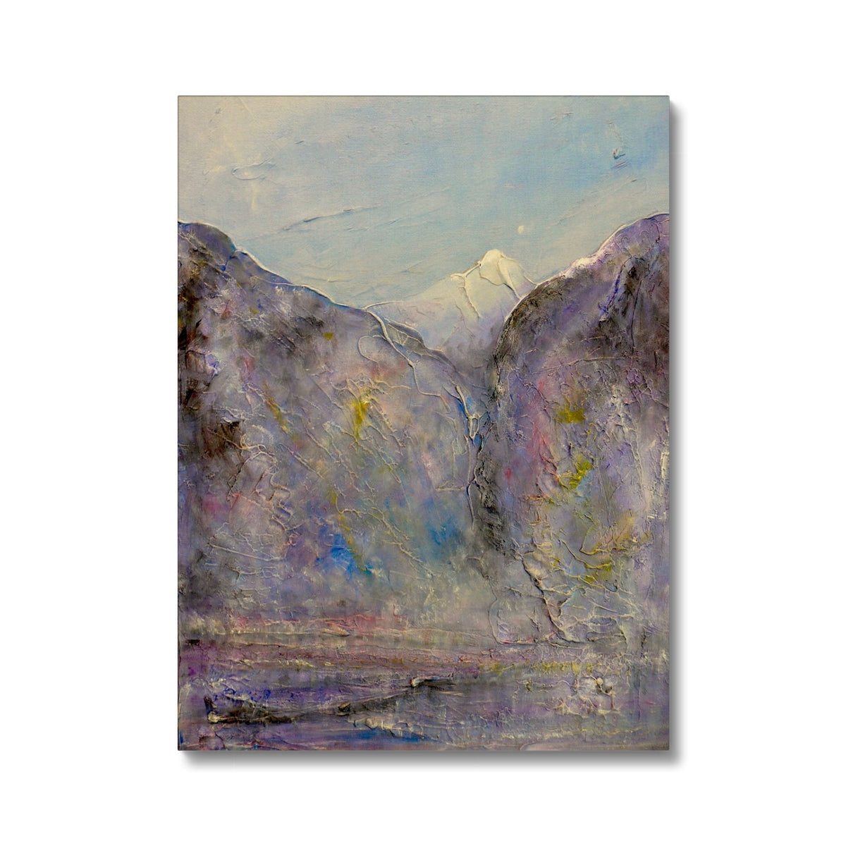Lavender and white abstract mountain landscape canvas print