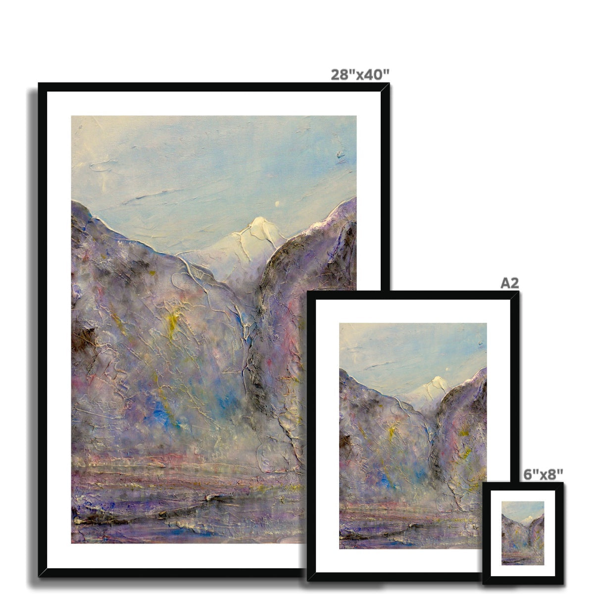 Hidden Valley Snow 28x40 inch framed mountain landscape art print