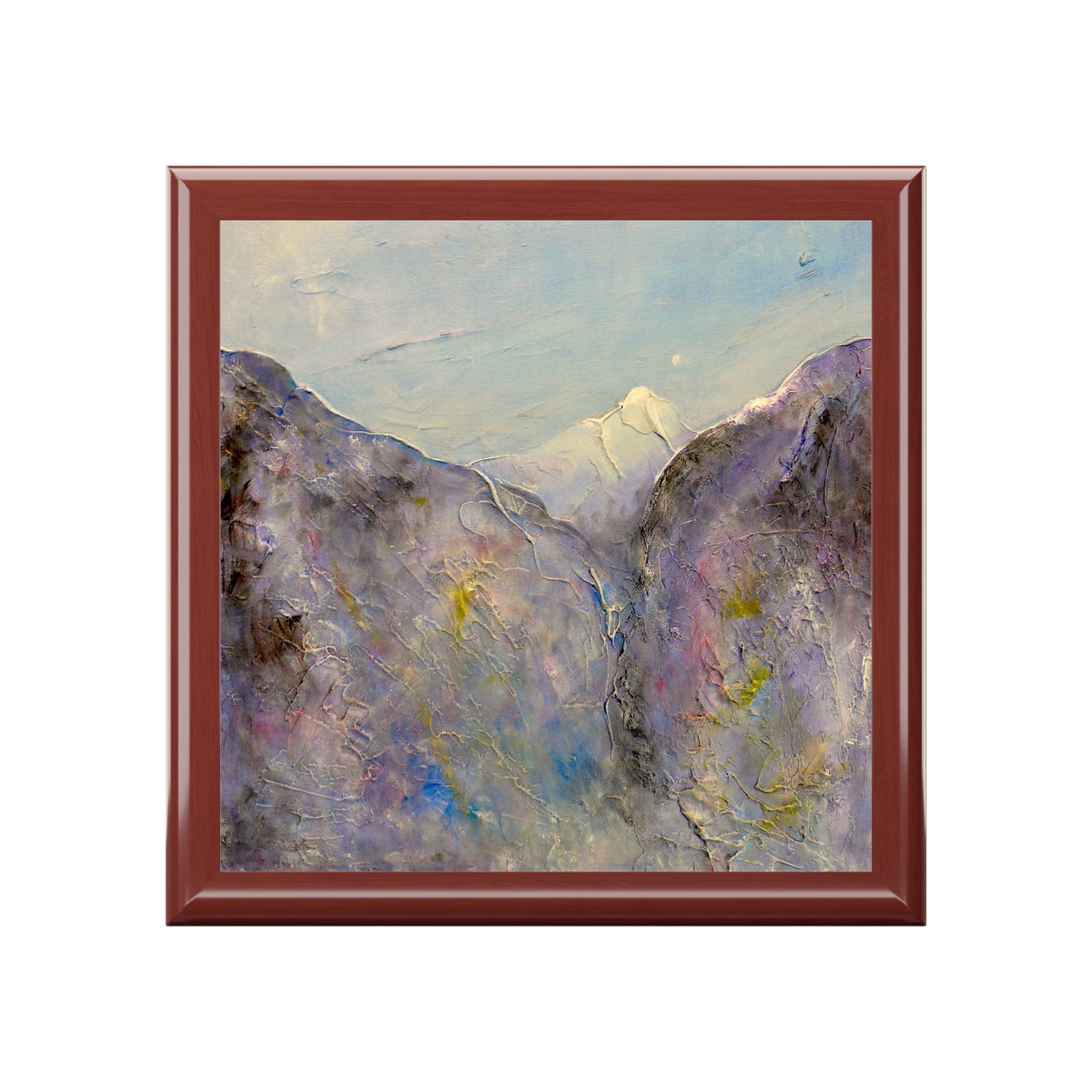 Hidden Valley Snow Glencoe abstract mountain painting in jewelry box