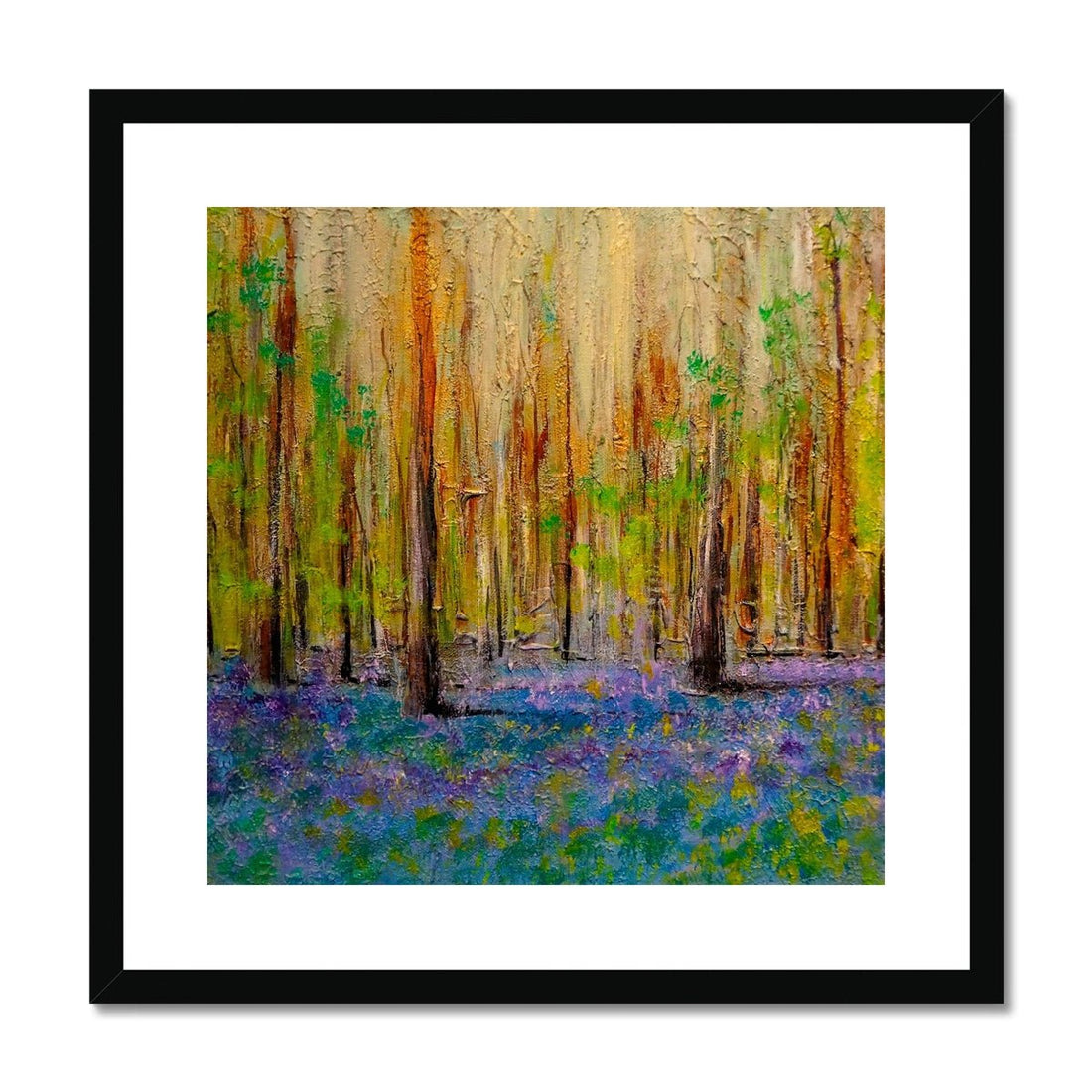 Highland Bluebells Painting | Framed &amp; Mounted Print | Paintings from Scotland by Scottish Artist Hunter