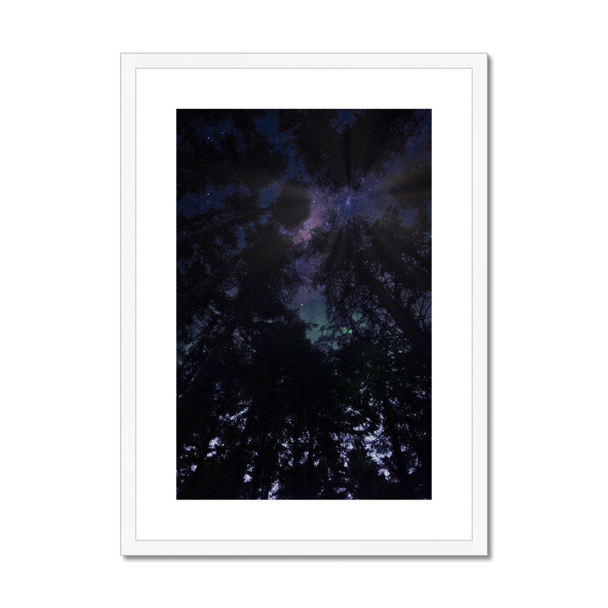 Highland Wood Starlight Art Print of starry galaxy night sky poster