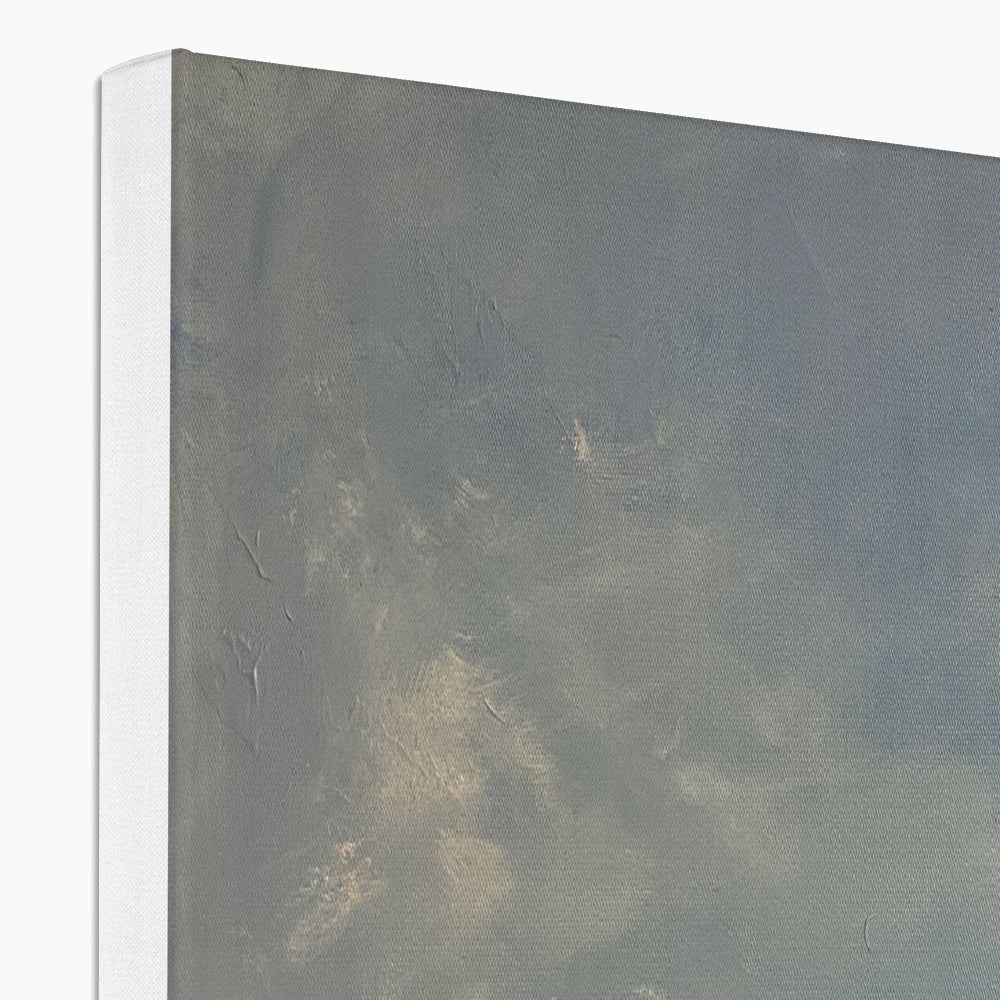 Gray textured abstract canvas art of Holywell Beach Cornwall