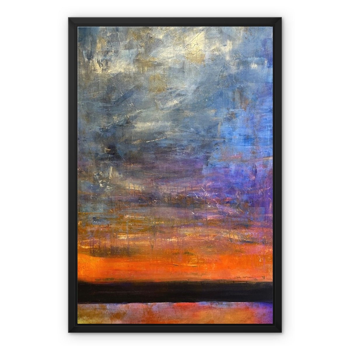 Horizon Dreams Abstract Painting | Framed Canvas From Scotland-Floating Framed Canvas Prints-Abstract & Impressionistic Art Gallery-18"x24"-Paintings, Prints, Homeware, Art Gifts From Scotland By Scottish Artist Kevin Hunter