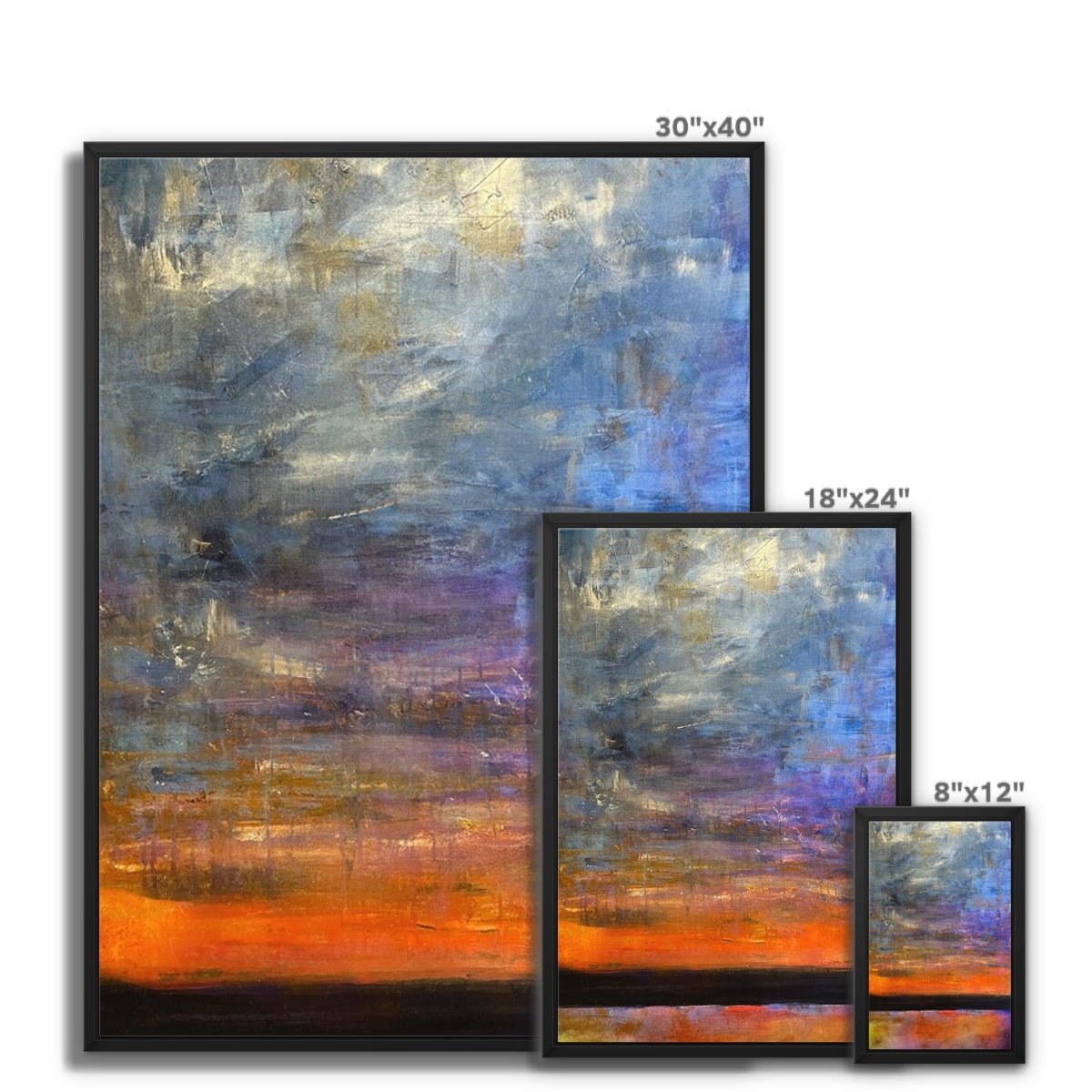 Horizon Dreams Abstract Painting | Framed Canvas From Scotland-Floating Framed Canvas Prints-Abstract & Impressionistic Art Gallery-Paintings, Prints, Homeware, Art Gifts From Scotland By Scottish Artist Kevin Hunter