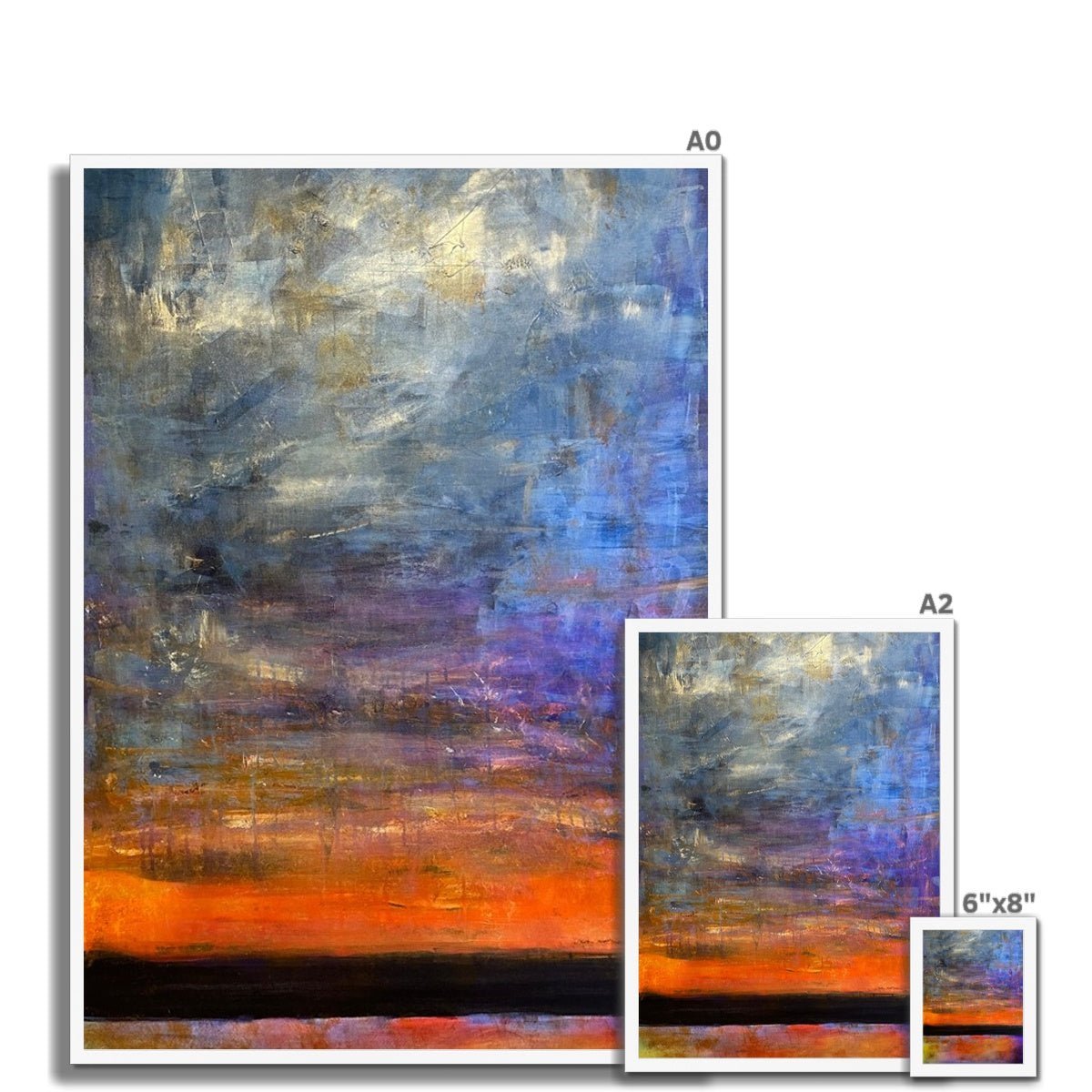 Horizon Dreams Abstract Painting | Framed Prints From Scotland-Framed Prints-Abstract & Impressionistic Art Gallery-Paintings, Prints, Homeware, Art Gifts From Scotland By Scottish Artist Kevin Hunter