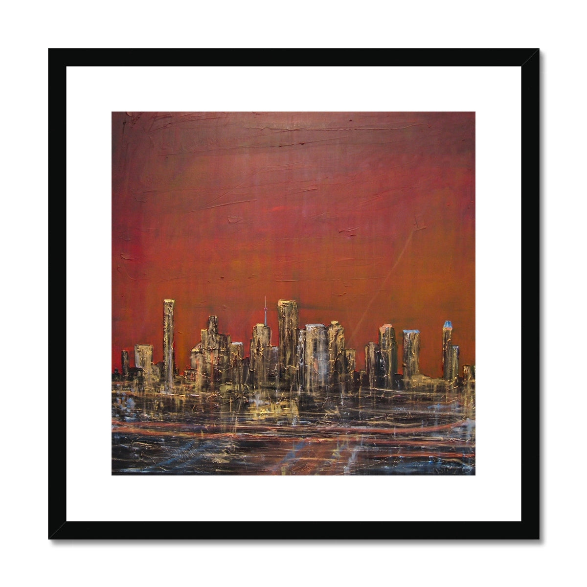 Houston Dusk Texas Painting | Framed & Mounted Prints From Scotland