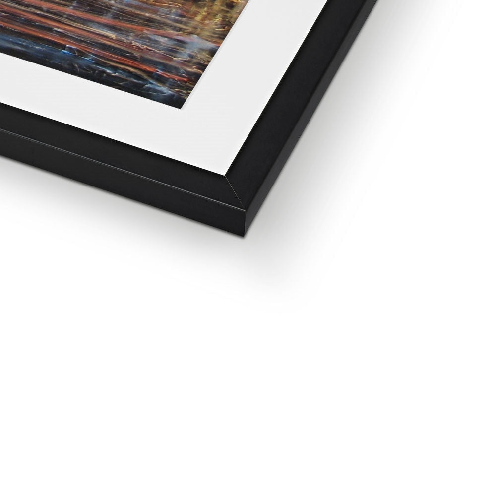 Houston Texas Art Prints in black matte frame with white mat and abstract earth tone patterns
