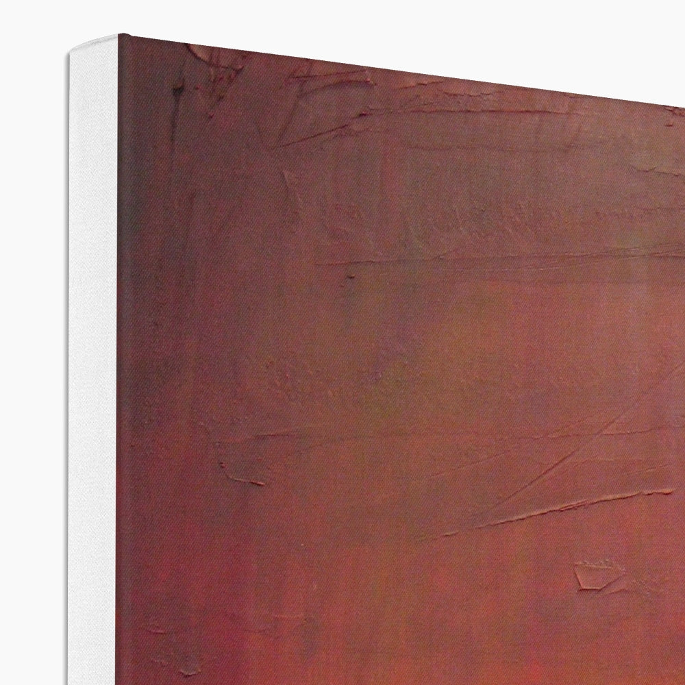 Red textured canvas wall art with white border, Houston Texas prints