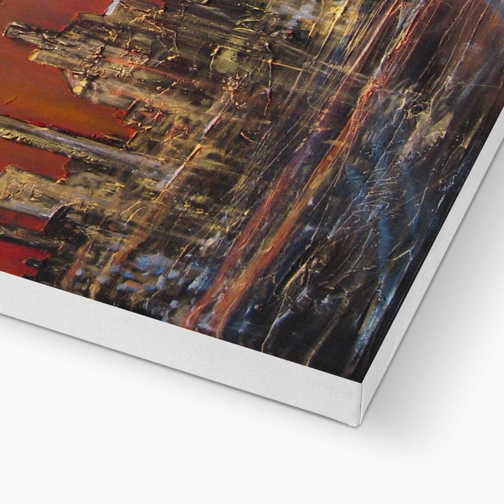 Houston Texas canvas print with abstract red black gold design