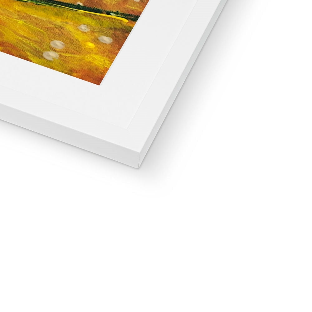 White matte frame with Hypericum & Bee art print