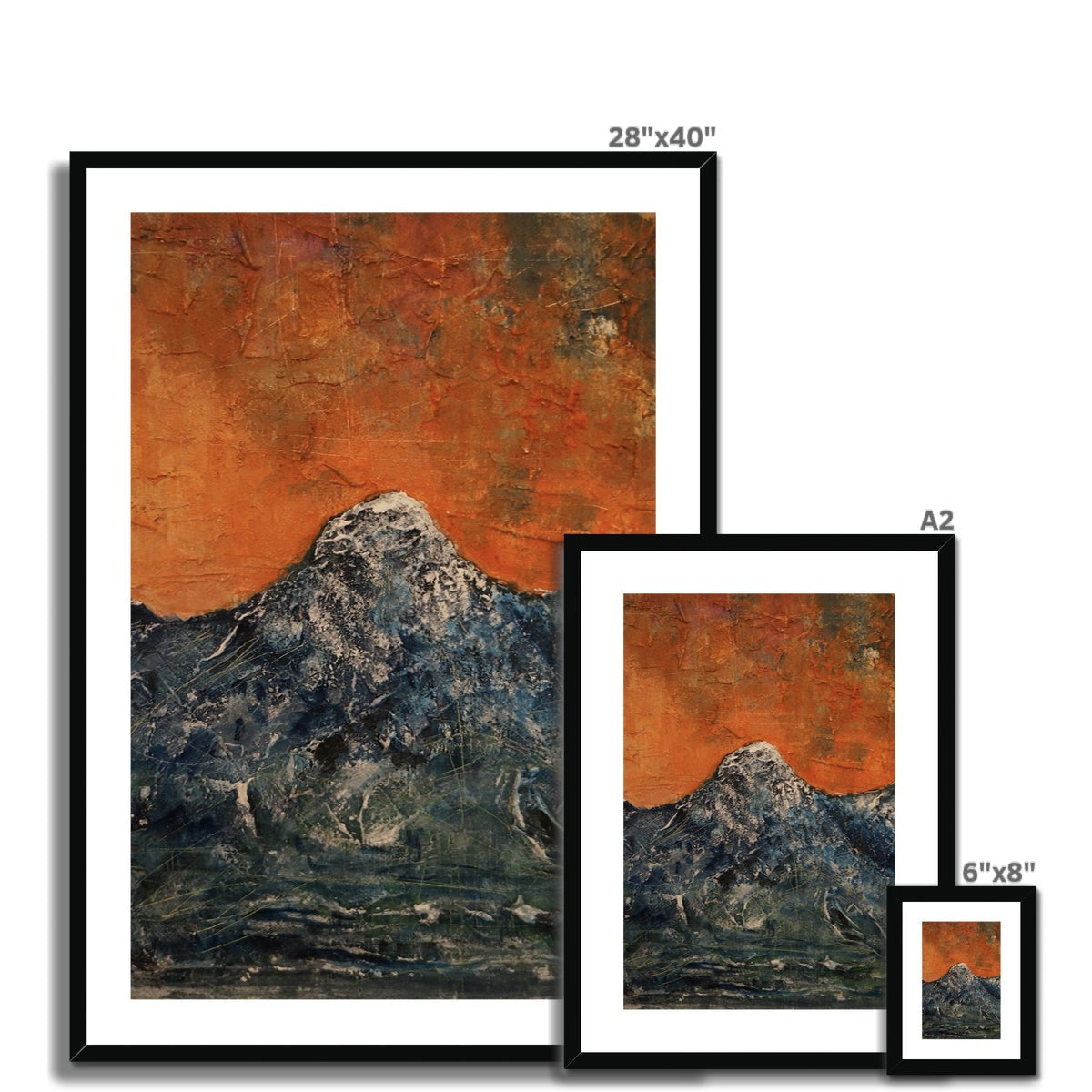 28x40 Impressions Of Glencoe I mountain landscape print in black frame