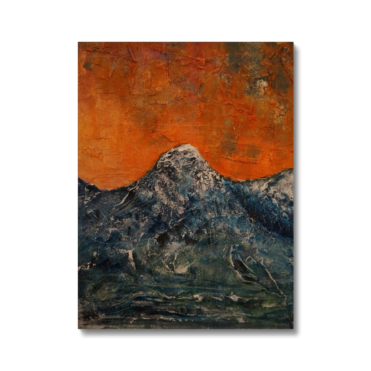 Orange sunset over Glencoe mountains in Impressions Of Glencoe canvas print