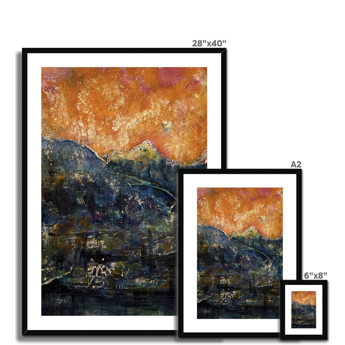 Impressions Of Glencoe ii 28x40 abstract art print in black frame
