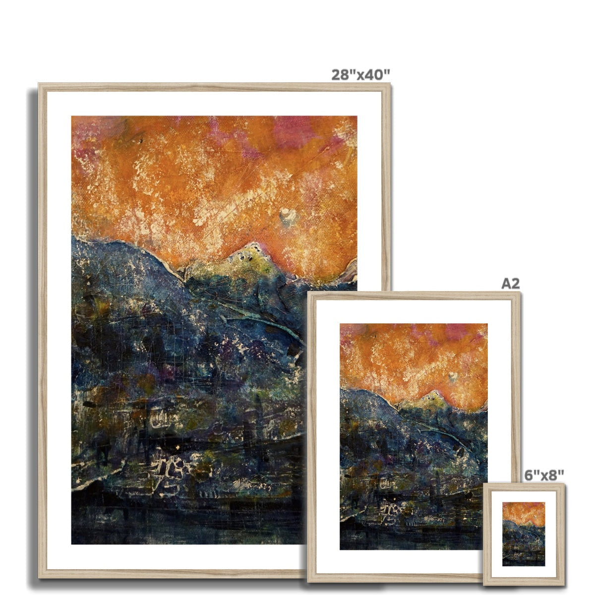 28x40 Impressions Of Glencoe ii abstract landscape art print in white frame
