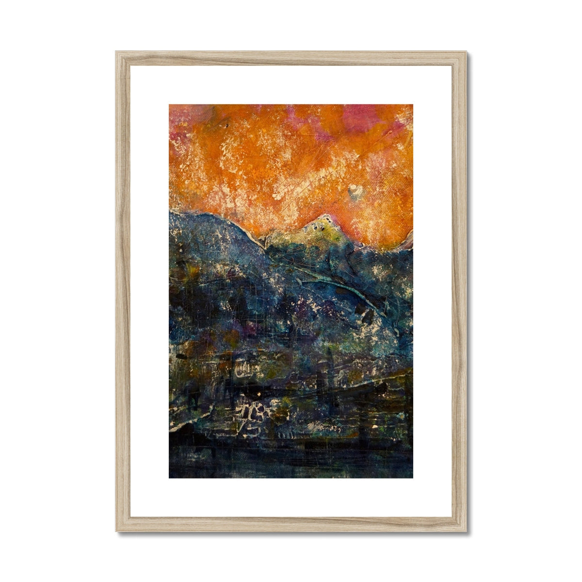 Impressions Of Glencoe ii abstract art print in orange black hues