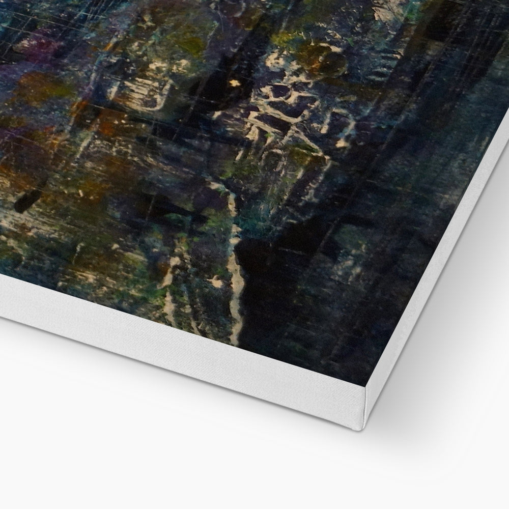 Impressions Of Glencoe ii Canvas Print with abstract dark hues and metallic accents
