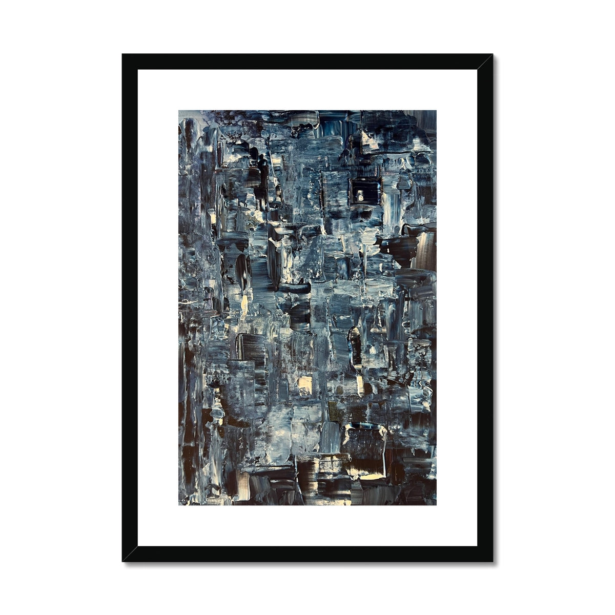 Inception Abstract Painting | Framed & Mounted Prints From Scotland-Framed & Mounted Prints-Abstract & Impressionistic Art Gallery-A2 Portrait-Black Frame-Paintings, Prints, Homeware, Art Gifts From Scotland By Scottish Artist Kevin Hunter
