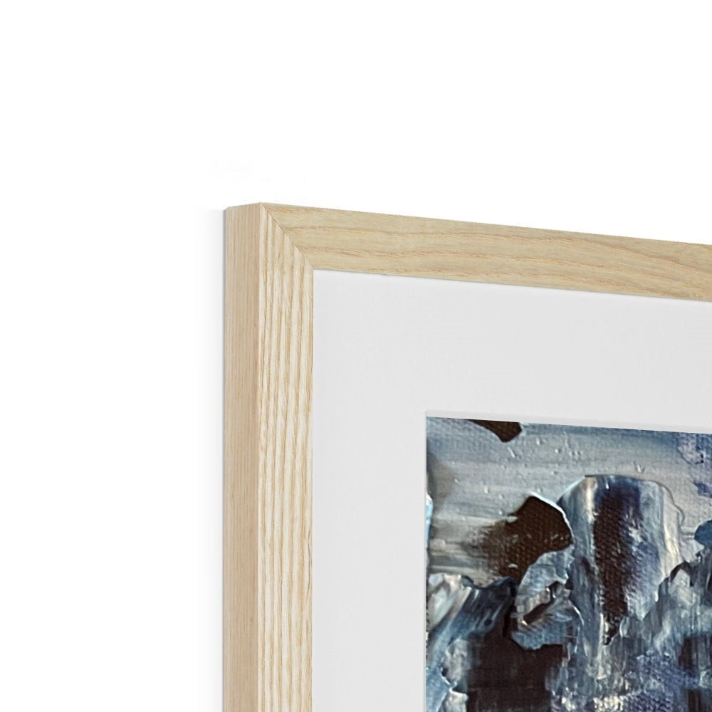Inception Art Prints: natural wood frame with white mat and abstract painting