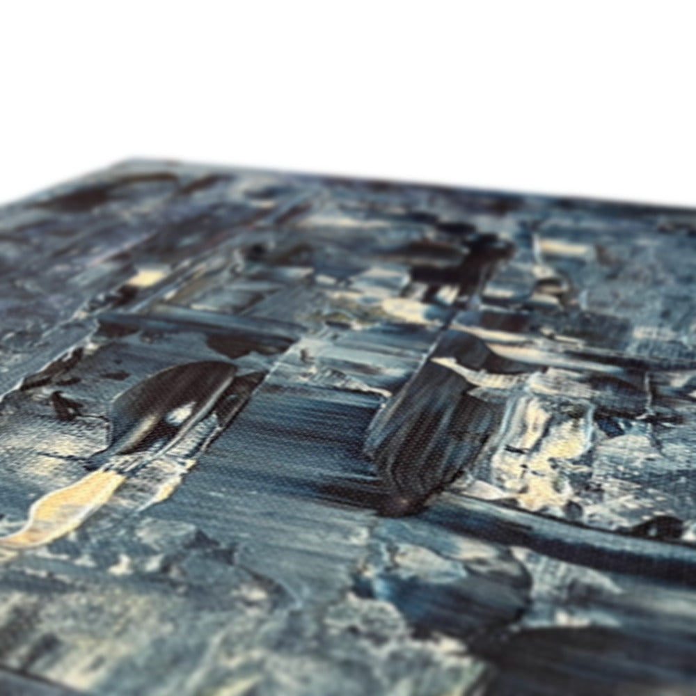 Black and gold textured soap bar with brush design on Inception Canvas Prints