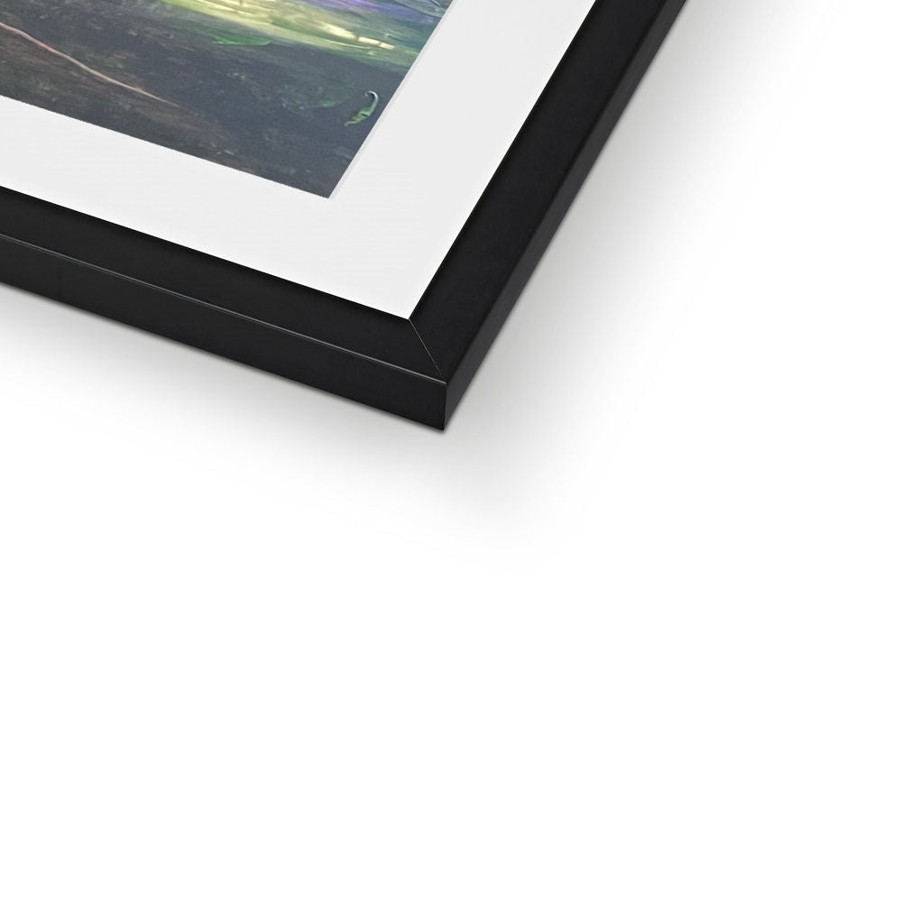 Black Matte Framed Into The Glencoe Dusk Art Print with White Mat