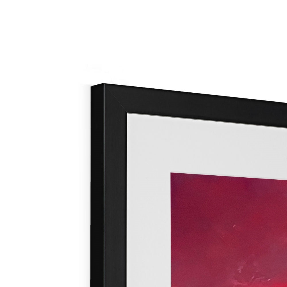 Black frame with red abstract Into The Glencoe Dusk art print