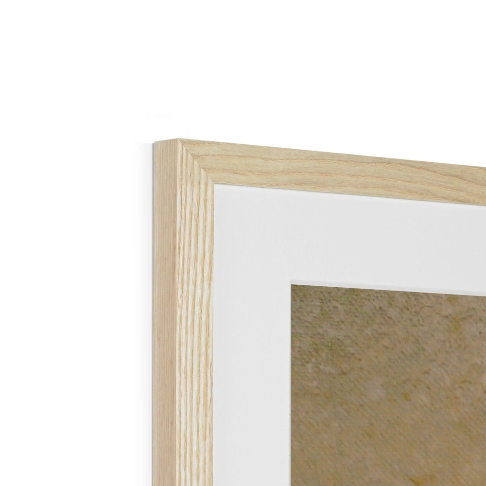 Light oak frame with white mat and Into The Munro Mist abstract print