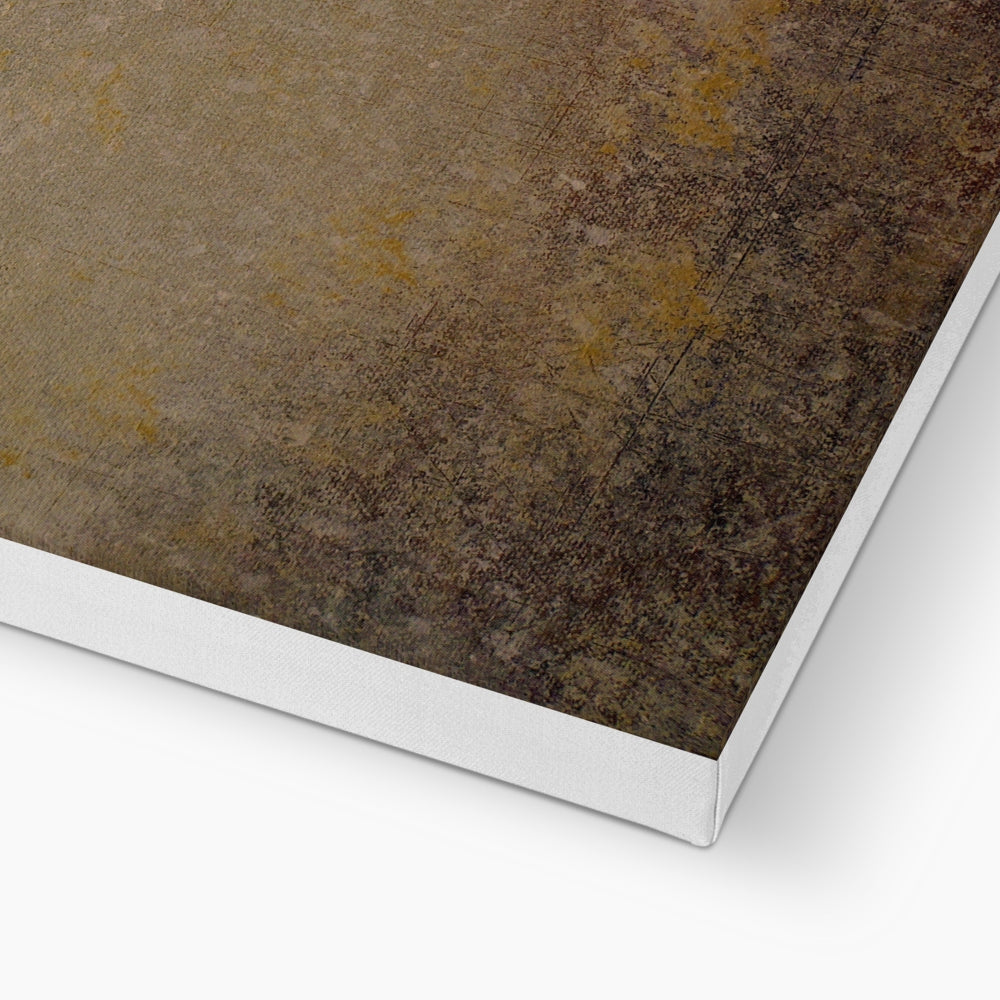 Into the Munro Mist brown textured canvas art print with white border