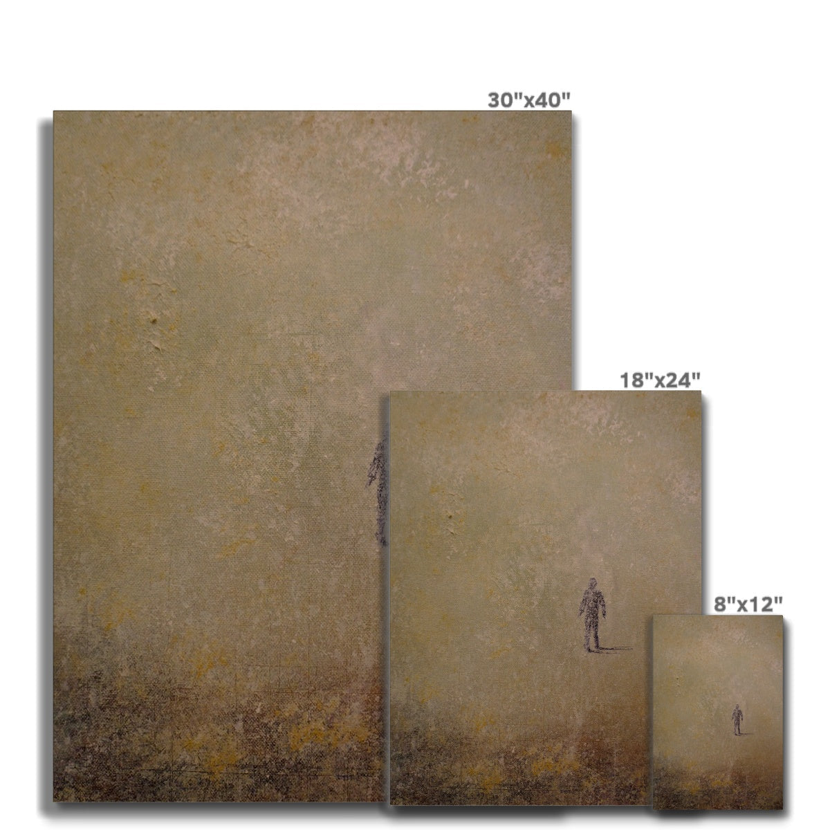 30x40 Into The Munro Mist abstract canvas print in earthy tones