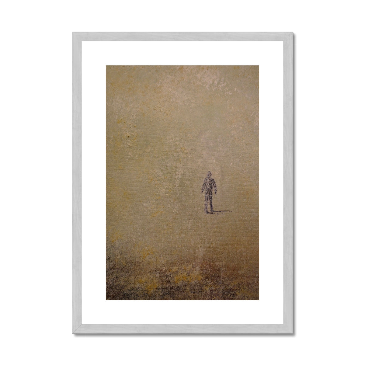 Into The Munro Mist Painting | Antique Framed & Mounted Prints From Scotland-Antique Framed & Mounted Prints-Abstract & Impressionistic Art Gallery-A2 Portrait-Silver Frame-Paintings, Prints, Homeware, Art Gifts From Scotland By Scottish Artist Kevin Hunter