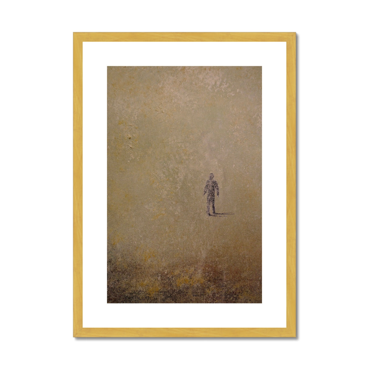 Into The Munro Mist Painting | Antique Framed & Mounted Prints From Scotland-Antique Framed & Mounted Prints-Abstract & Impressionistic Art Gallery-A2 Portrait-Gold Frame-Paintings, Prints, Homeware, Art Gifts From Scotland By Scottish Artist Kevin Hunter