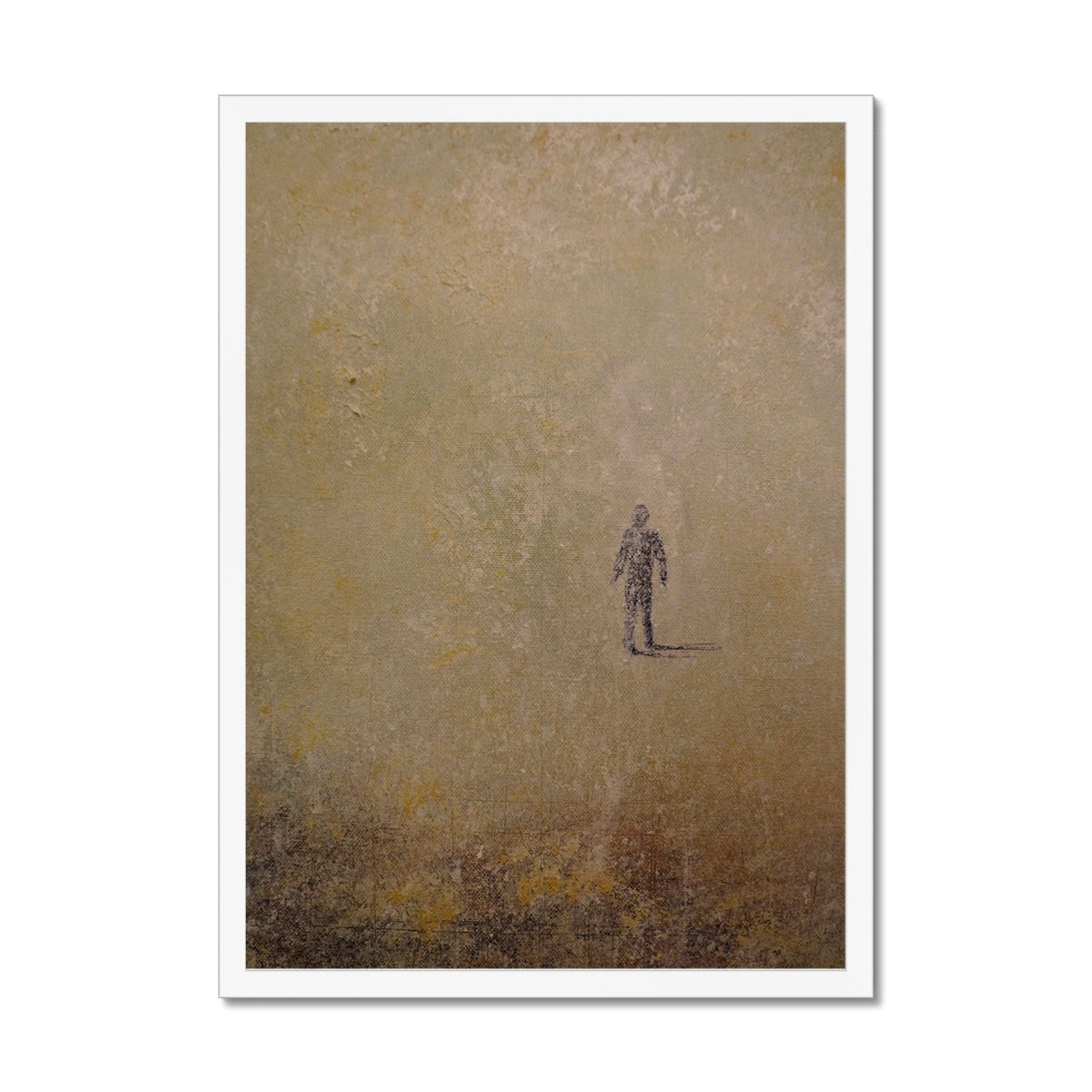 Into The Munro Mist Painting | Framed Prints From Scotland-Framed Prints-Abstract & Impressionistic Art Gallery-A2 Portrait-White Frame-Paintings, Prints, Homeware, Art Gifts From Scotland By Scottish Artist Kevin Hunter