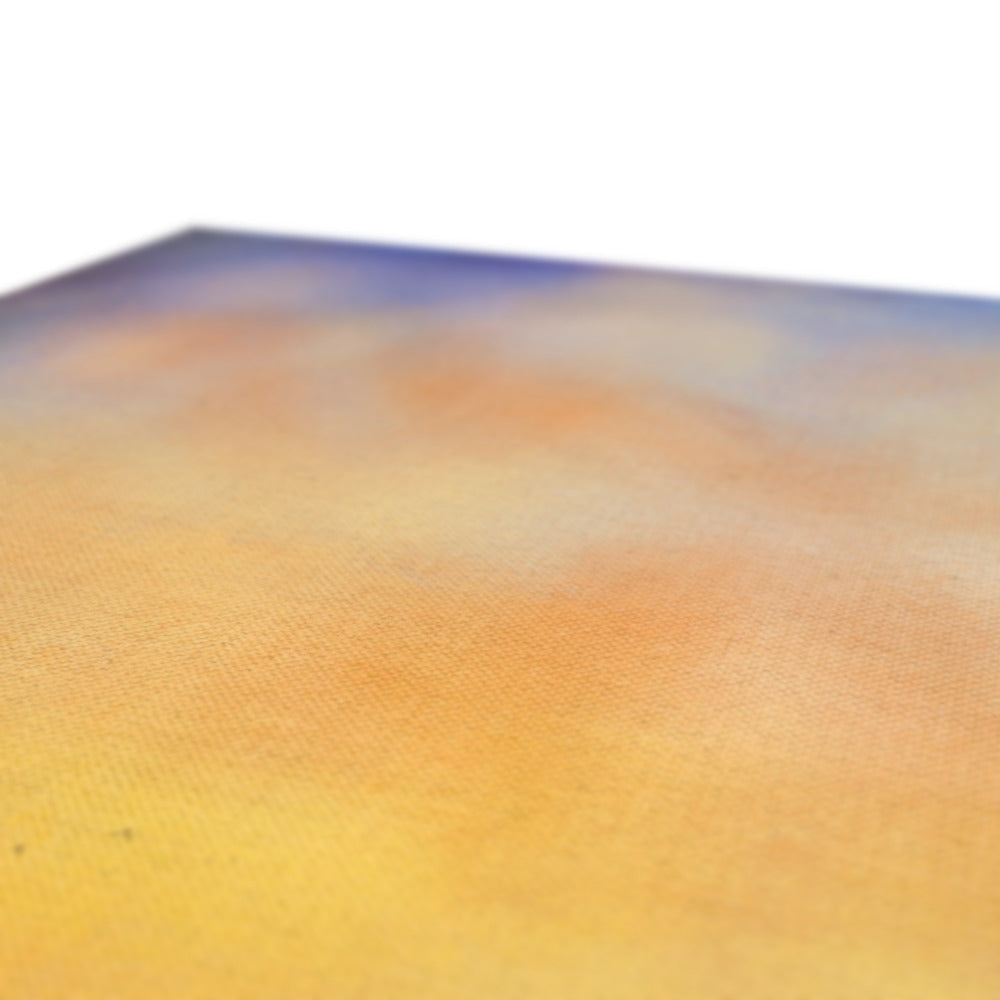 Yellow orange gradient textured fabric cushion for Islay Dawn Canvas Prints