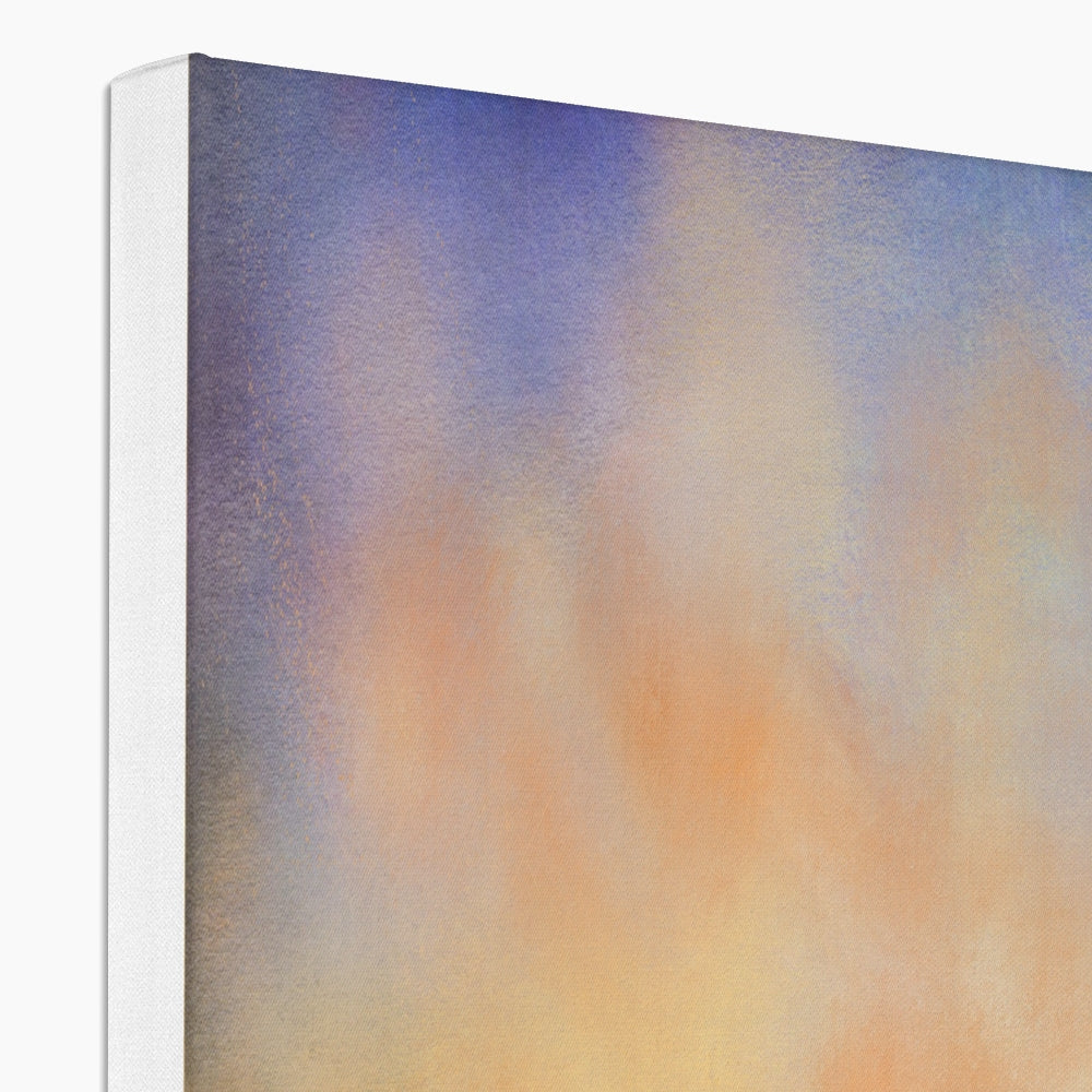 Islay Dawn canvas print: abstract orange blue hues textured art