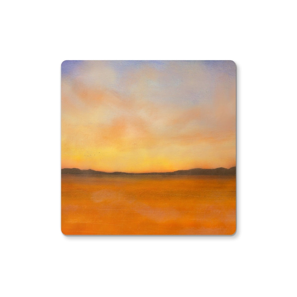 Islay Dawn Coaster with orange and yellow abstract landscape design