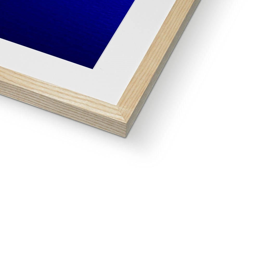 Isle of Cumbrae print in wooden frame with white mat and dark blue artwork