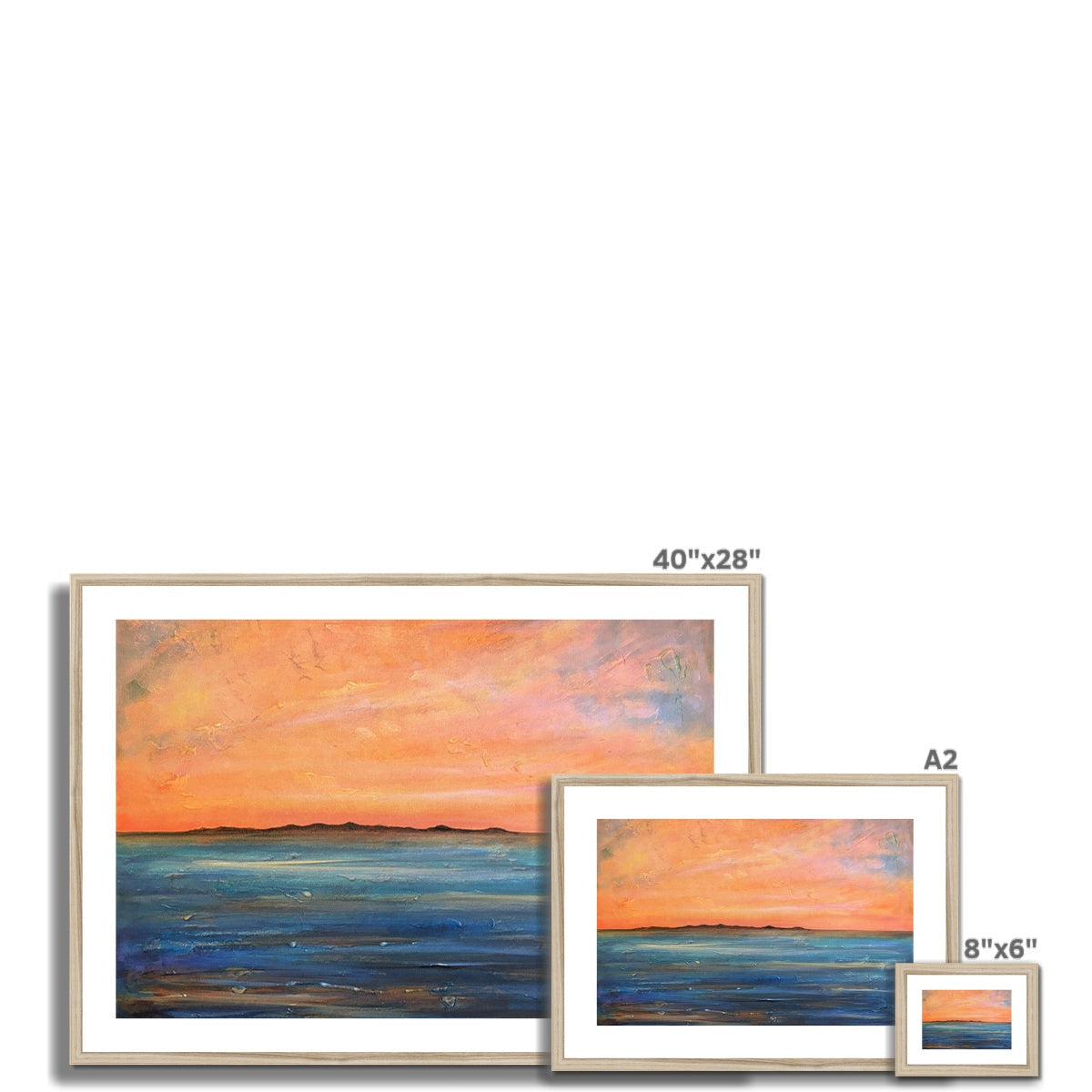 40x28 inch framed The Isle of Gigha sunset landscape print