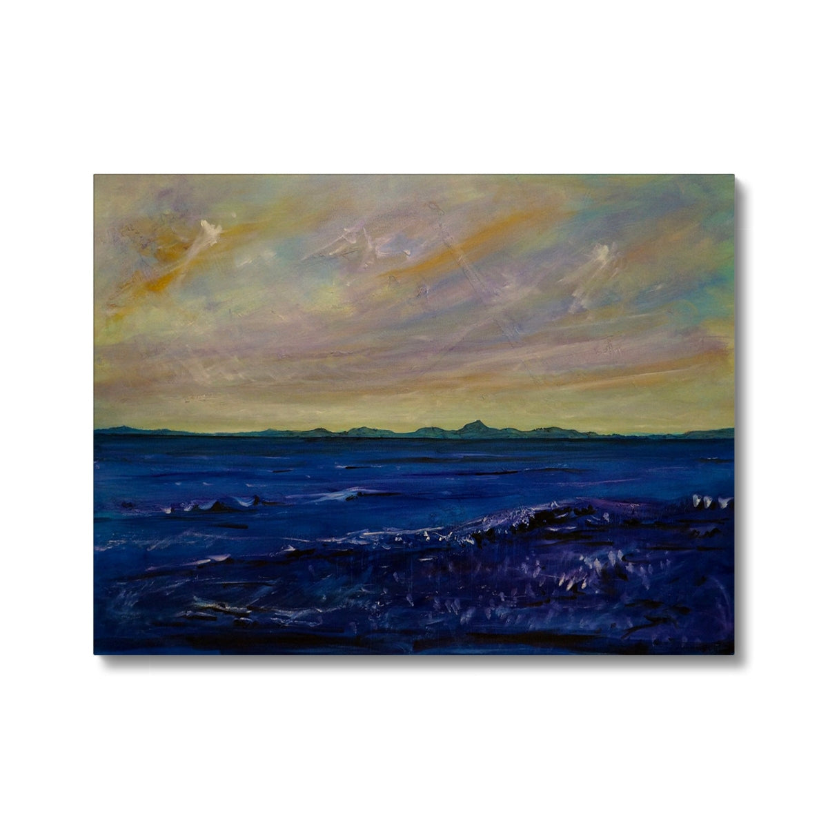 Jura Canvas: Ocean wave art print in deep blue and purple hues