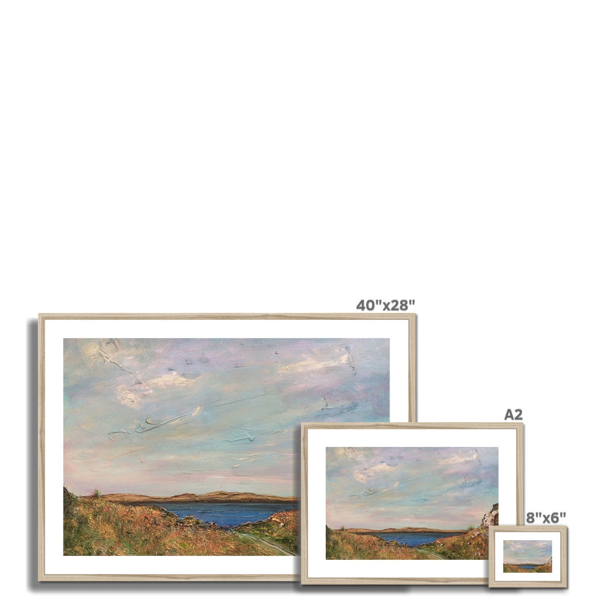 Jura From Crinan 40x28 inch framed pastel landscape print