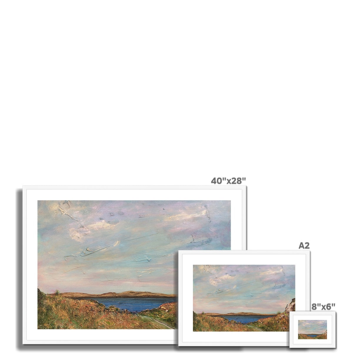 Jura From Crinan 40x28 inch framed pastel landscape print