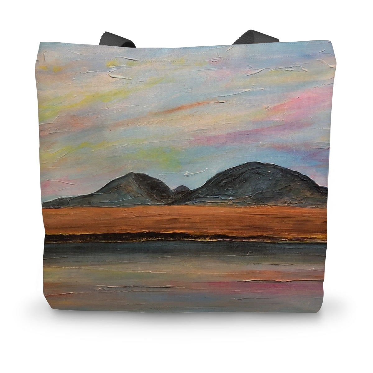 Jura Dawn Art Gifts Canvas Tote Bag-Bags-Hebridean Islands Art Gallery-14"x18.5"-Paintings, Prints, Homeware, Art Gifts From Scotland By Scottish Artist Kevin Hunter