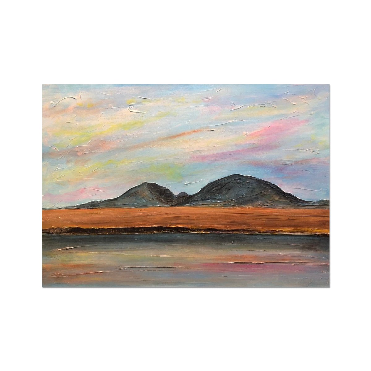 Jura Dawn Painting | Fine Art Prints From Scotland-Unframed Prints-Hebridean Islands Art Gallery-A2 Landscape-Paintings, Prints, Homeware, Art Gifts From Scotland By Scottish Artist Kevin Hunter