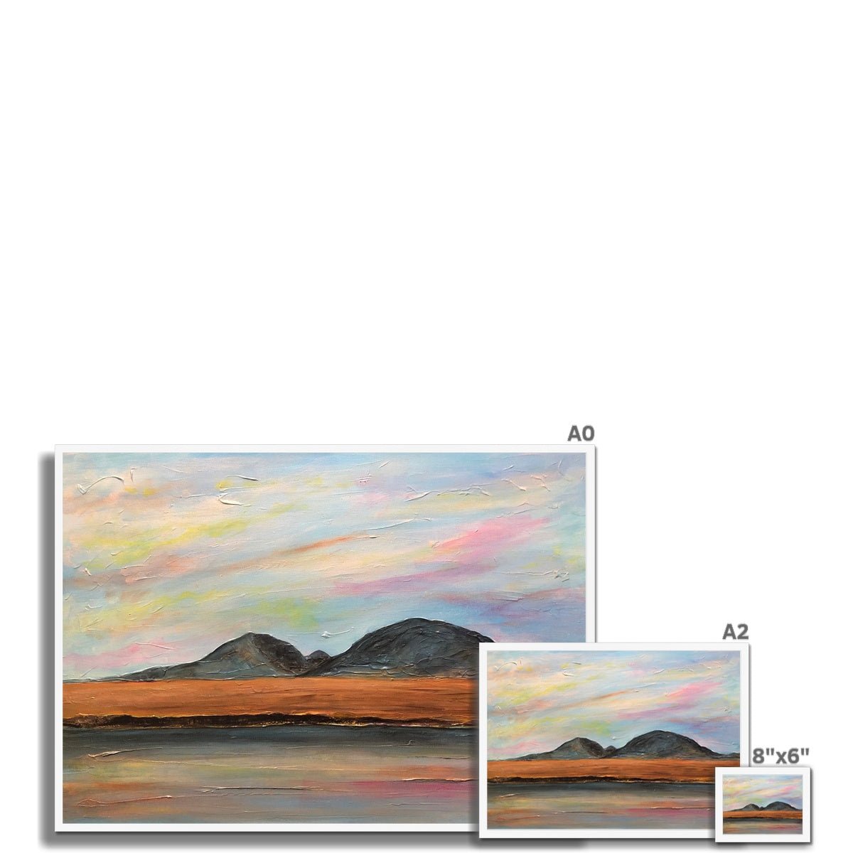 Jura Dawn Painting | Framed Prints From Scotland-Framed Prints-Hebridean Islands Art Gallery-Paintings, Prints, Homeware, Art Gifts From Scotland By Scottish Artist Kevin Hunter